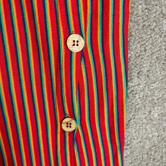 Zara Trafaluc Tee Dress Size Small Red Stripe Side Button Short Sleeve Midi Knit - Picture 4 of 10